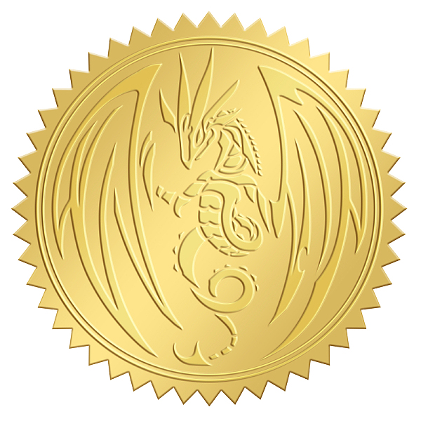 

PandaHall CRASPIRE 100PCS Gold Foil Stickers Embossed Certificate Seals Self Adhesive Stickers Medal Decoration Stickers Certification...