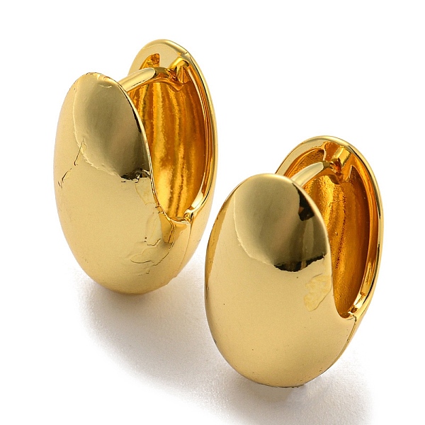 

PandaHall Egg Hoop Earrings, Brass Jewelry for Women, Cadmium Free & Lead Free, Real 18K Gold Plated, 20.5x12mm Brass Egg