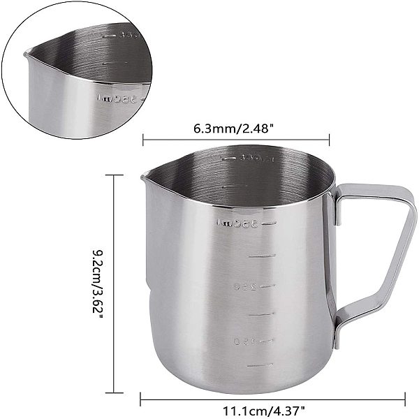 

PandaHall UNICRAFTALE 1pc Stainless Steel Coffee Tools Cup,Measuring Cup, Latte Art Graduated Cup Frothing Milk Cup Stainless Steel Color...