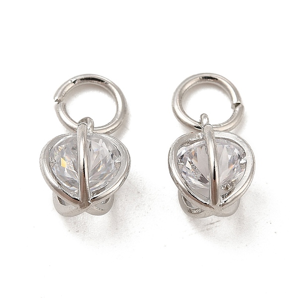 

PandaHall Rack Plating Brass Clear Cubic Zirconia Pendants, Long-Lasting Plated, Cadmium Free & Lead Free, with Jump Ring, Diamond, Platinum...