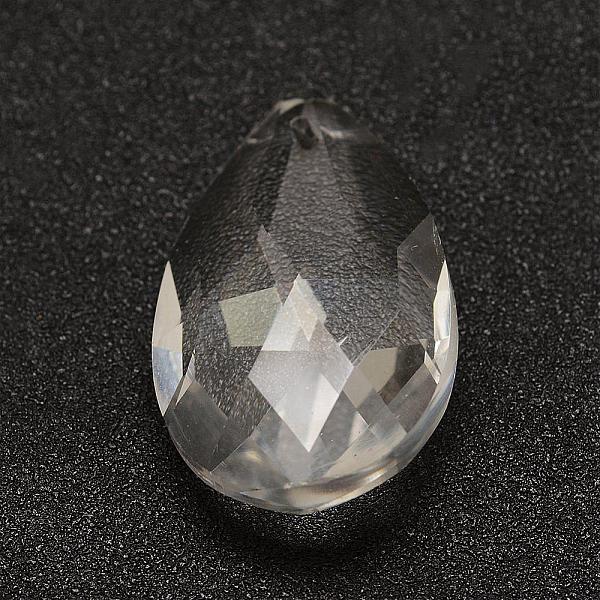 

PandaHall Transparent Glass Pendants, Faceted, teardrop, Clear, 38x22.5~23x13.5~14mm, Hole: 1.5mm Glass Teardrop Clear
