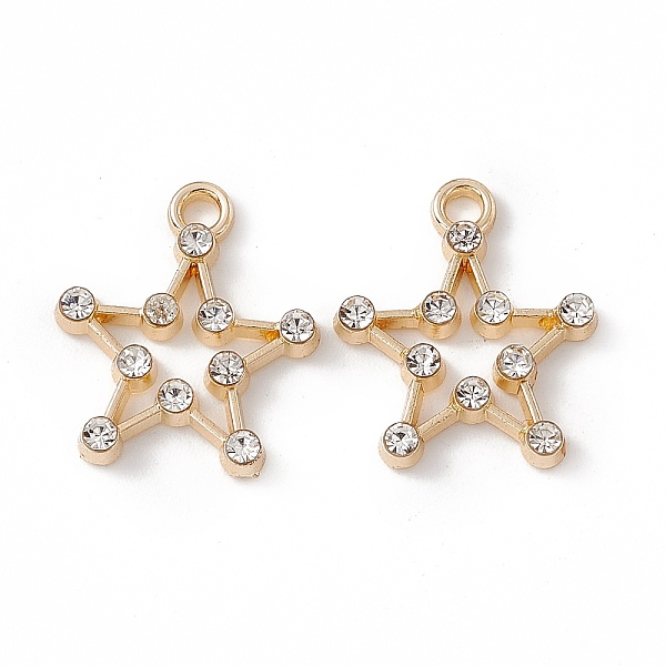 

PandaHall Alloy Crystal Rhinestone Pendants, Star Charm, Golden, 19x17x3mm, Hole: 2mm Alloy+Rhinestone Star