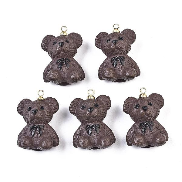 

PandaHall Resin Pendants, with Golden Tone Metal Findings, Bear Shape, Coconut Brown, 21x15x11.5mm, Hole: 1.5mm Resin Bear