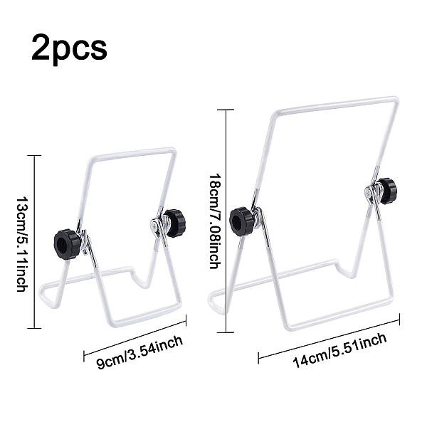 

PandaHall Fingerinspire Ductile Metal Display Stand, for Photo Frame Display, White, 2boxes/set Iron White