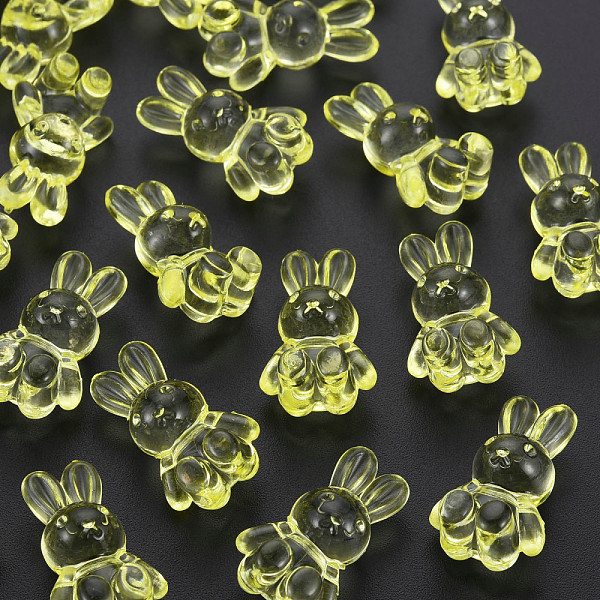 

PandaHall Transparent Acrylic Beads, Rabbit, Yellow, 24.5x14.5x11mm, Hole: 2.5mm, about 300pcs/500g Acrylic Rabbit Yellow