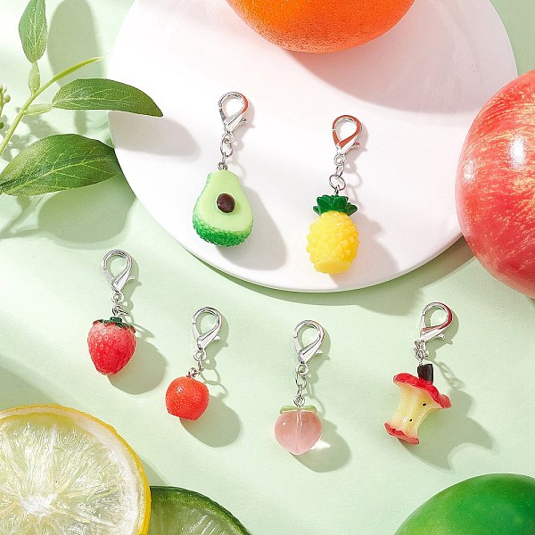 6Pcs Fruits Resin P… - image