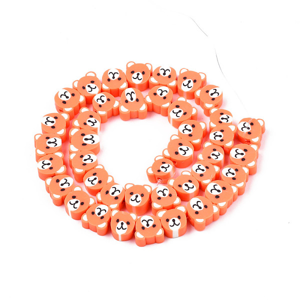 

PandaHall Handmade Polymer Clay Bead Strands, Bear Head, Coral, 7~11x8~13x4~5mm, Hole: 1.6mm, about 39~40pcs/strand, 13.54 inch~19.65 inch..., Red