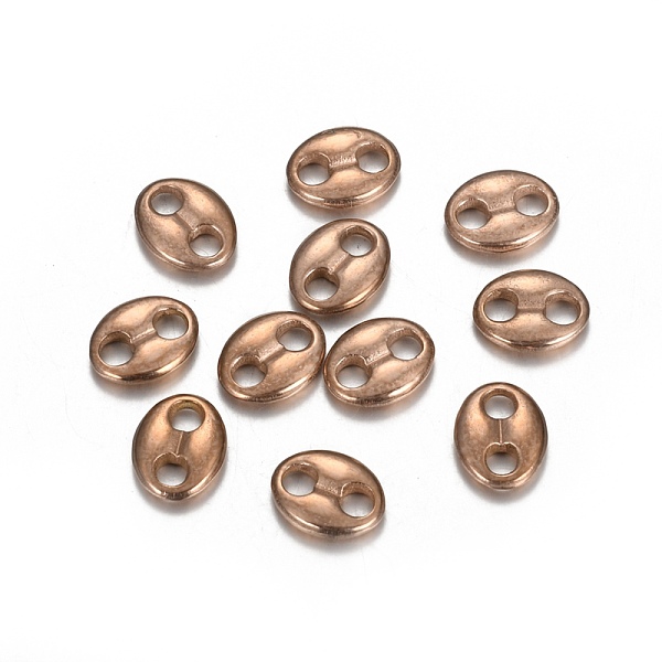 

PandaHall Ion Plating(IP) 304 Stainless Steel Links Connectors, Coffee Bean, Oval, Champagne Gold, 9x7x2mm, Hole: 2mm 304 Stainless Steel...
