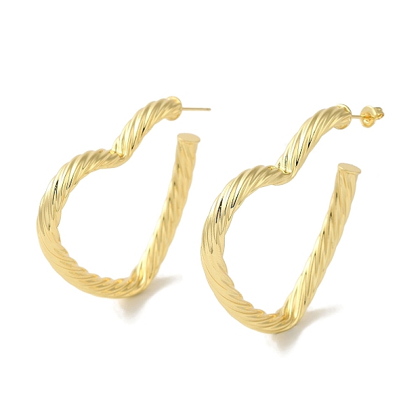 

PandaHall Rack Plating Twist Heart Brass Stud Earrings for Women, Cadmium Free & Lead Free, Long-Lasting Plated, Real 18K Gold Plated...