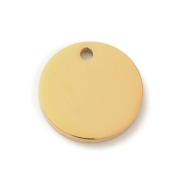 

PandaHall Ion Plating(IP) 304 Stainless Steel Pendants, Stamping Blank Tag, Flat Round Charm, Real 18K Gold Plated, 12x1.5mm, Hole: 1.2mm...
