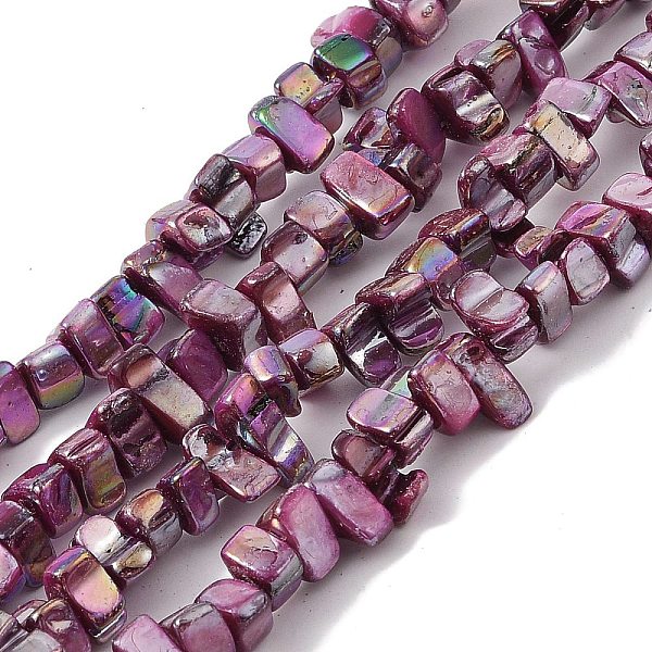 

PandaHall Natural Freshwater Shell Beads Strands, Dyed, AB Color, Nugget, Old Rose, 7~17.5x5~5.5x6~8.5mm, Hole: 1.2mm, about 72~73pcs/strand...