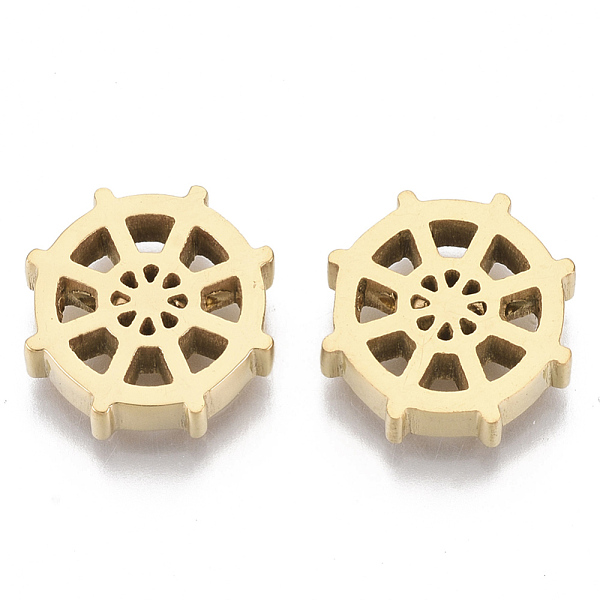 

PandaHall 304 Stainless Steel Beads, Helm, Golden, 12.5x12.5x3mm, Hole: 2mm 304 Stainless Steel Anchor & Helm