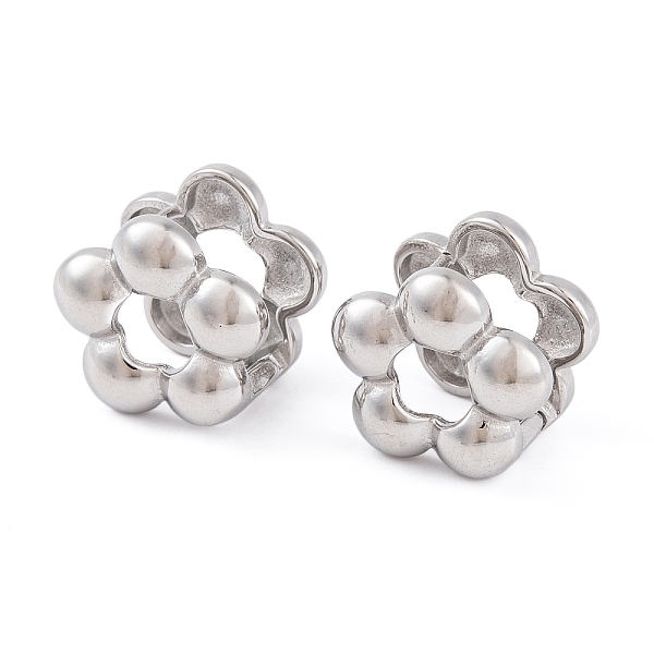 

PandaHall 304 Stainless Steel Hoop Earrings for Women, Flower, Stainless Steel Color, 17x17.5x17mm 304 Stainless Steel Flower