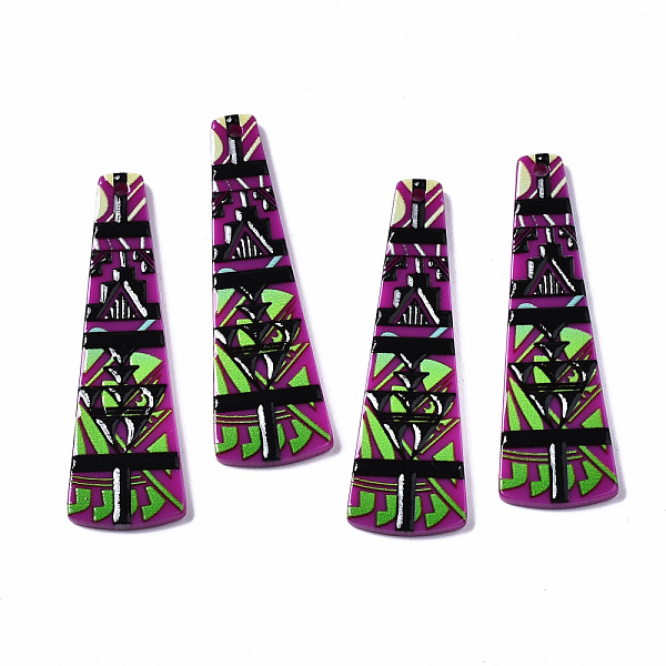 

PandaHall 3D Printed Acrylic Pendants, Trapezoid, Purple, 49.5x15x2.5mm, Hole: 1.6mm Acrylic Trapezoid Purple