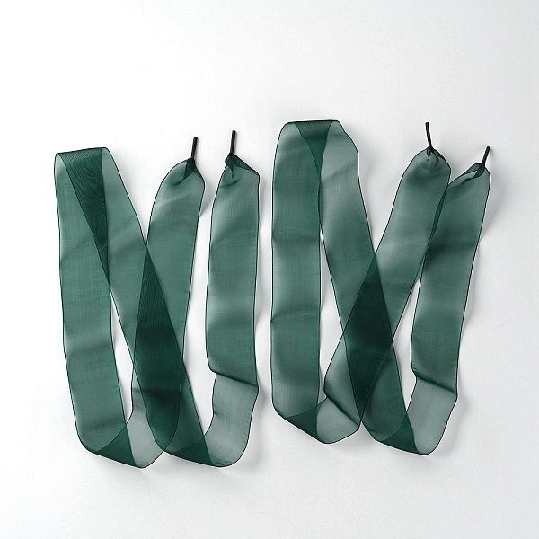 

PandaHall Flat Transparency Polyester Chiffon Shoelaces, Sea Green, 1200x40mm, 2pcs/pair Polyester Flat