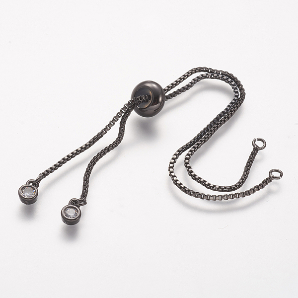 

PandaHall Rack Plating Brass Chain Bracelet Making, with Rhinestone, Long-Lasting Plated, Slider Bracelets Making, Cadmium Free & Lead Free..., Clear
