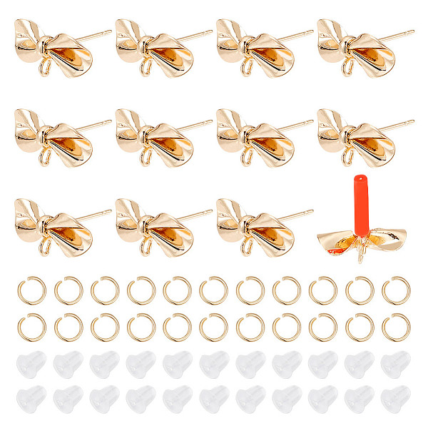 

PandaHall GOMAKERER DIY Earrings Jewelry Kits, Including Brass Stud Earring Findings, 304 Stainless Steel Open Jump Rings and Plastic Ear...