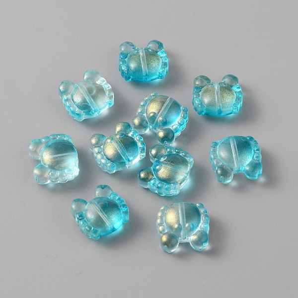 

PandaHall Normal Glass Beads, Small Crab, Cyan, 12.5x13.5x7mm, Hole: 1.2mm Glass Crab Cyan