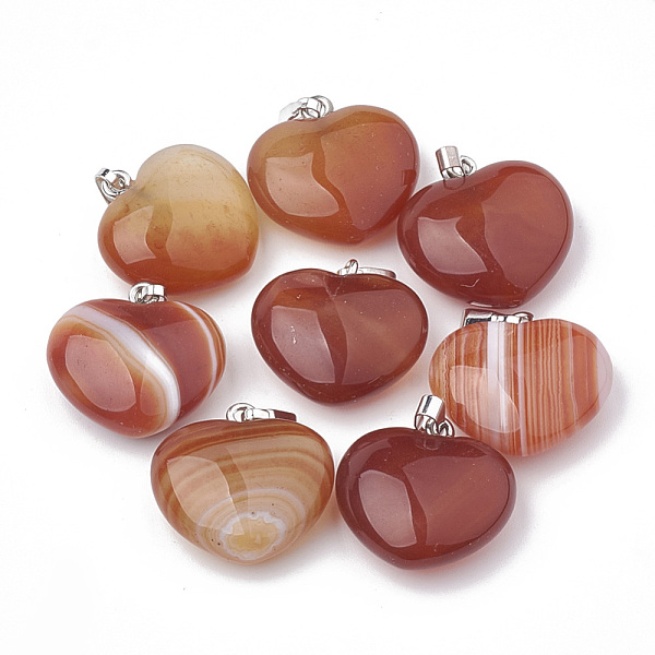

PandaHall Natural Carnelian Pendants, with Platinum Tont Brass Findings, Dyed, Heart, 22~23x23x9~10mm, Hole: 2x6.5mm Carnelian Heart