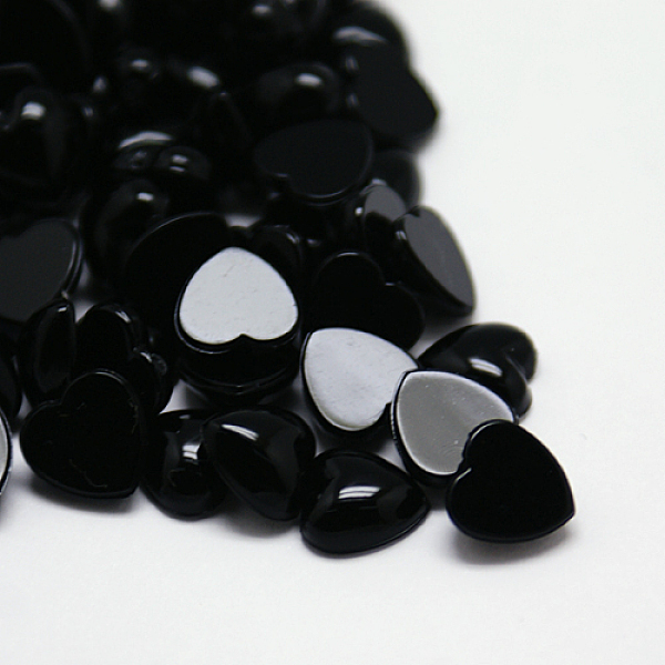 

PandaHall Taiwan Acrylic Rhinestone Cabochons, Flat Back and Smooth, Heart, Black, 12x12x5mm Acrylic Rhinestone Heart Black