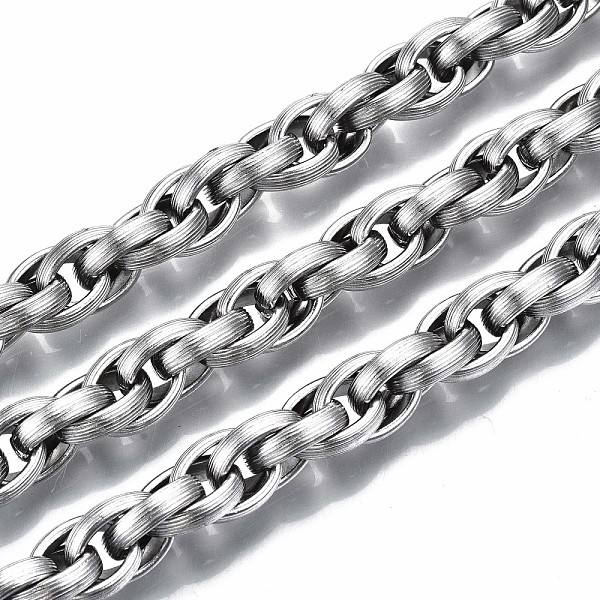 

PandaHall 304 Stainless Steel Rope Chains, with Spool, Unwelded, Stainless Steel Color, 14x10.7x3.5mm, about 16.4 Feet(5m)/roll 304...