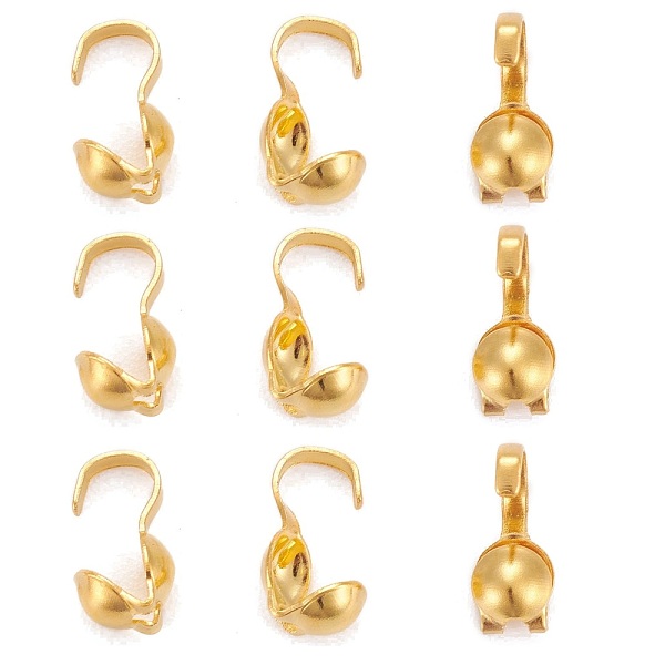 

PandaHall Iron Bead Tips, Calotte Ends, Clamshell Knot Cover, Golden, Size: about 9mm long, 3mm wide, 3mm inner diameter, hole: about 1.5mm...