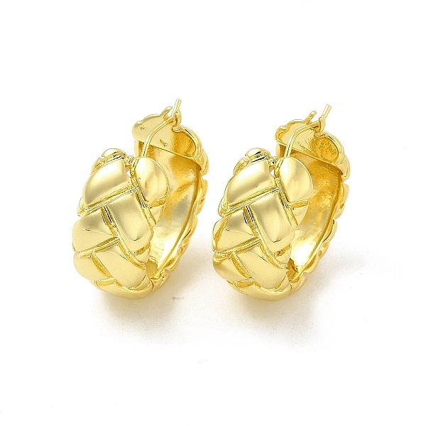 

PandaHall Brass Rhombus Hoop Earrings for Women, Light Gold, 26.5x23.5x11mm, Pin: 0.6mm Brass Rhombus