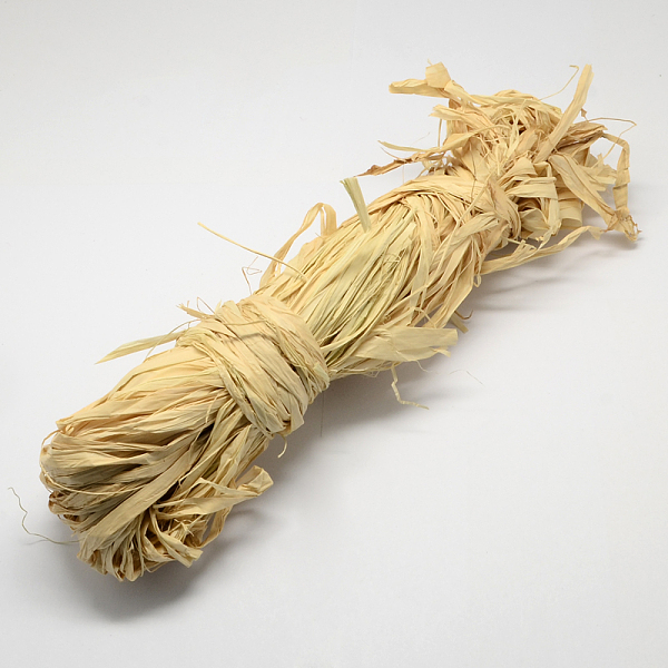 

PandaHall Natural Raffia Ribbon, Raffia Paper Twine for Florist Bouquets Weaving Decoration, Light Khaki, 2~5mm, 50g/bundle, 12bundles/bag...
