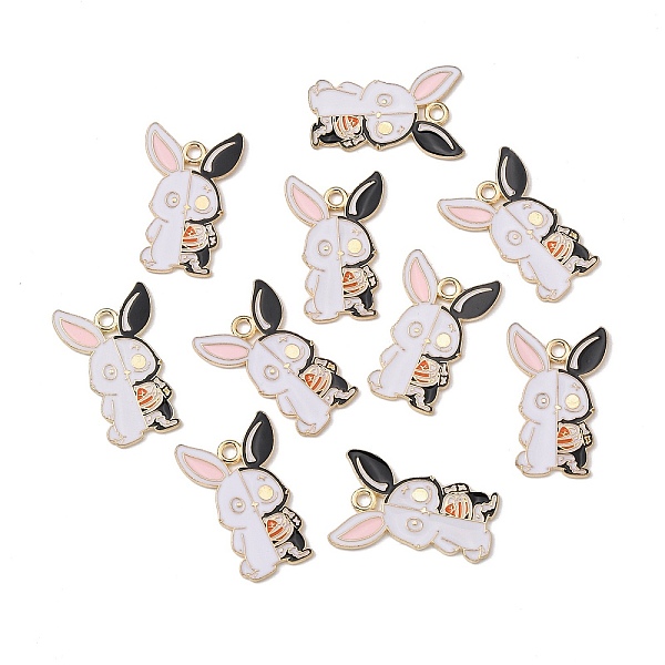 

PandaHall Alloy Enamel Pendants, Halloween Theme, Skeleton Rabbit Shape Charms, White, 27.5x17.5x1.5mm, Hole: 2mm Alloy+Enamel Rabbit White
