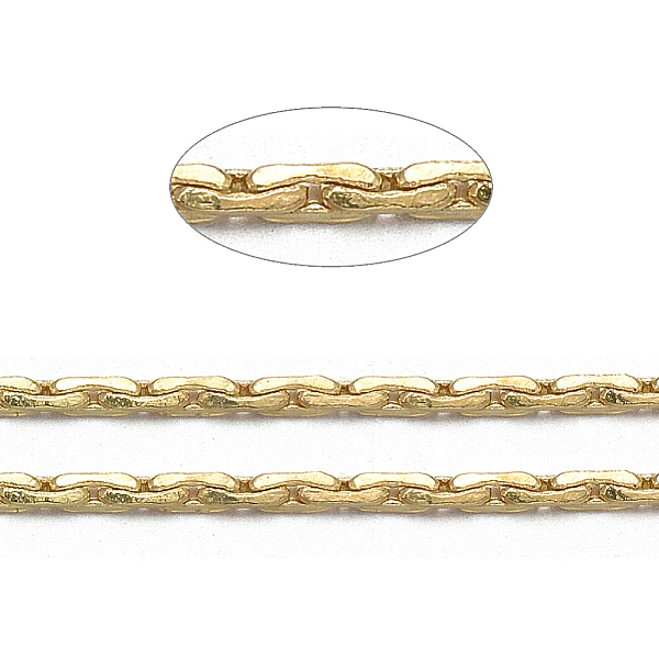 

PandaHall Brass Cardano Chains, Unwelded, with Card Paper, Cadmium Free & Lead Free, Golden, 0.9x0.6mm Brass