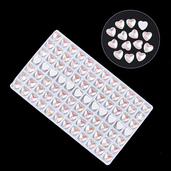 

PandaHall Transparent K9 Glass Cabochons, Flat Back, Heart, PapayaWhip, 8x8x3.5mm, about 84pcs/bag Glass Heart Orange