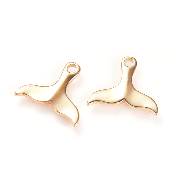 

PandaHall Brass Pendants, Whale Tail Shaped, Nickel Free, Real 18K Gold Plated, 19x21.5x2mm, Hole: 3mm Brass Fish