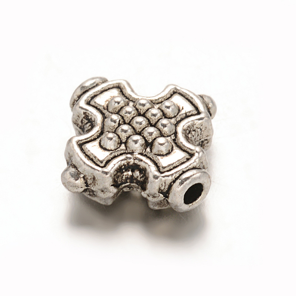 

PandaHall Cross Tibetan Style Alloy Beads, Lead Free & Cadmium Free, Antique Silver, 12.5x12x5mm, Hole: 1.5mm Alloy Cross