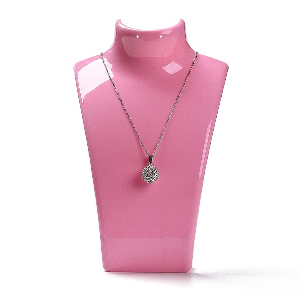 

PandaHall Plastic Necklace Bust Display Stands, Pink, 6.4x13.6x22cm Plastic Pink