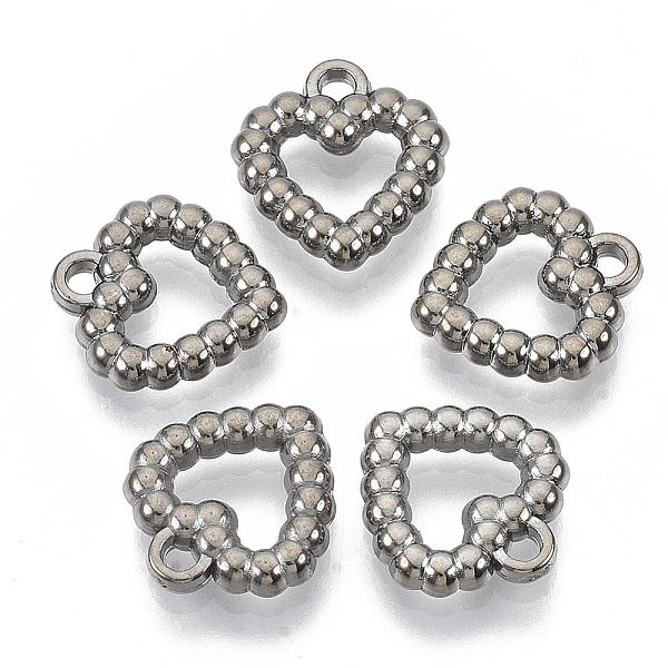 

PandaHall CCB Plastic Charms, for DIY Jewelry Making, Heart, Gunmetal, 14.5x13x3mm, Hole: 0.8~1.6mm, about 2200pcs/500g Plastic Heart