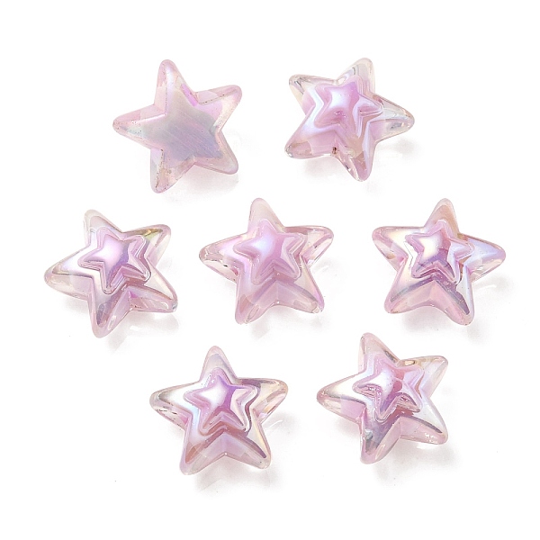 

PandaHall UV Plating Rainbow Iridescent Transparent Acrylic Beads, Two Tone, Star, Violet, 15.5~16x16.5x9.5mm, Hole: 2.6mm Acrylic Star..., Purple