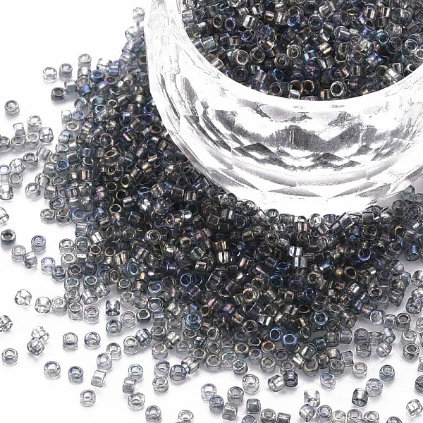 

PandaHall Glass Cylinder Beads, Seed Beads, Transparent Colours Rainbow, Round Hole, Gray, 1.5~2x1~2mm, Hole: 0.8mm, about 8000pcs/bag...