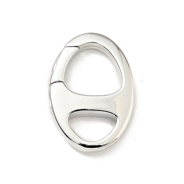 

PandaHall Brass Spring Gate Rings, Oval, Cadmium Free & Lead Free, Long-Lasting Plated, Platinum, 16.5x11.5x2.5mm, Hole: 6.5x4mm Brass