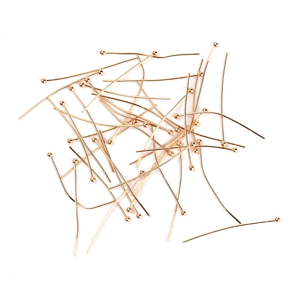 

PandaHall Brass Ball Head Pins, Light Gold, 30mm, Pin: 0.5mm, about 1000~1020Pcs/Bag Brass
