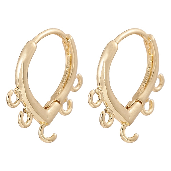 

PandaHall Brass Hoop Earring Findings, with Horizontal Loops, Teardrop, Real 18K Gold Plated, 17.5x18x2.5mm, Hole: 1.2mm, Pin: 0.8mm...