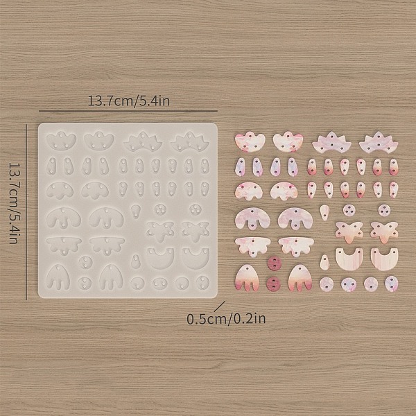 

PandaHall DIY Silicone Molds, Decoration Making, Resin Casting Molds, For UV Resin, Epoxy Resin Jewelry Making, Clear, 137x136x5mm, Hole...