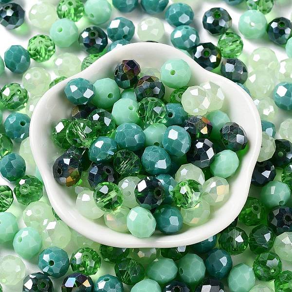 

PandaHall Glass Beads, Faceted, Rondelle, Lime Green, 10x8mm, Hole: 1mm, about 560pcs/500g Glass Rondelle