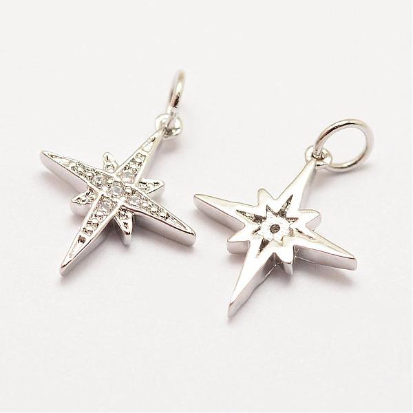 

PandaHall Brass Micro Pave Grade AAA Cubic Zirconia Pendants, Long-Lasting Plated, Star, Cadmium Free & Nickel Free & Lead Free, Real...