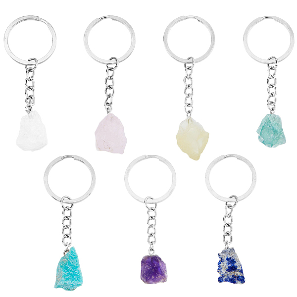 

PandaHall DICOSMETIC 7Pcs 7 Colors Natural Gemstone Keychain Amethyst Green Aventurine Amazonite Keychain Chakra Yoga Keychain Inspirational...