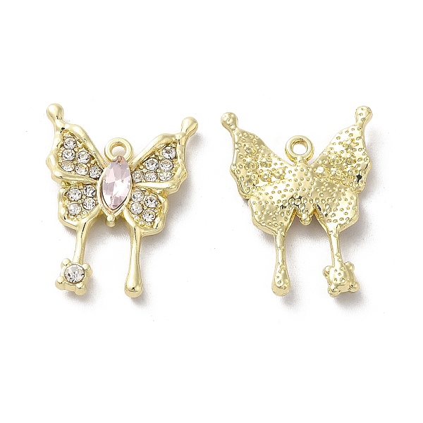 

PandaHall Alloy Crystal Rhinestone Pendant, with Glass, Light Gold, Lead Free & Cadmium Free, Butterfly Charm, Pink, 22.5x17x3mm, Hole...
