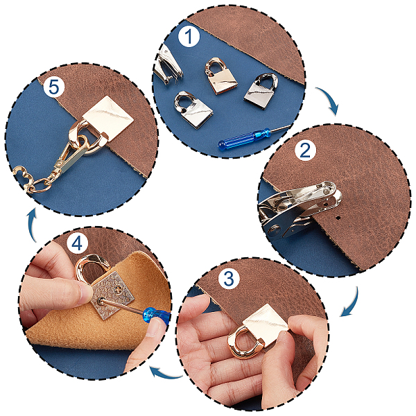 

PandaHall WADORN 12 Sets Metal Side Clip Buckles, 3 Colors Suspension Clasp for Purse Handbag Chain Connector Buckles with Loop Ring Chain...