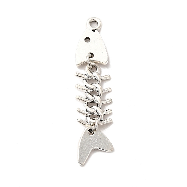 

PandaHall Alloy Pendants, Fishbone, Antique Silver, 48x12x3mm, Hole: 2mm Alloy Fish