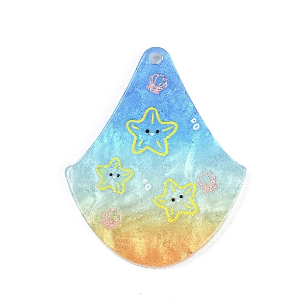 Marine Organism Series Fan Shape Acrylic Pendants