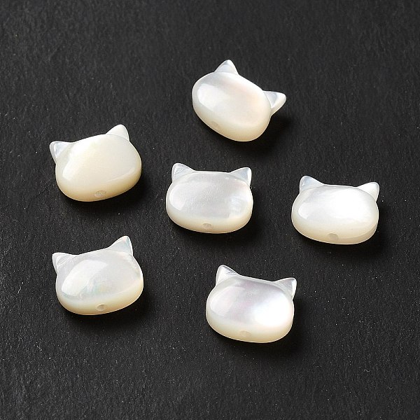 

PandaHall Natural White Shell Beads, Cat, White, 6x7x3mm, Hole: 0.8mm White Shell Cat Shape White