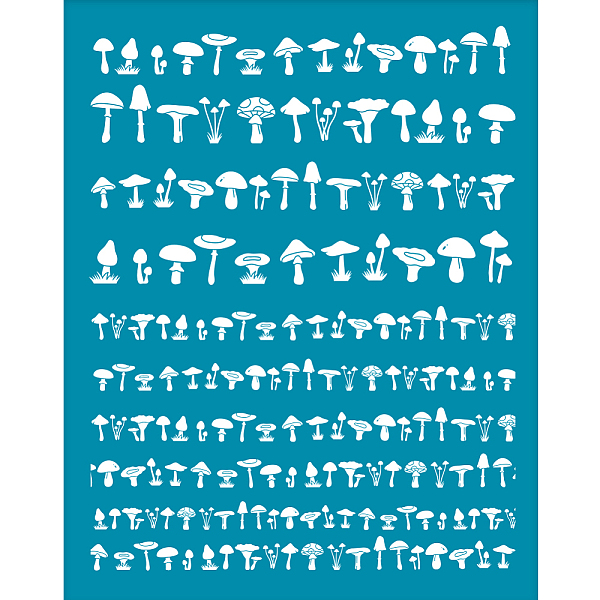 

PandaHall OLYCRAFT 4x5 Inch Mushroom Clay Stencils Silk Screen for Polymer Clay Mushroom Silk Screen Stencils Mesh Transfer Stencils for..., Cyan